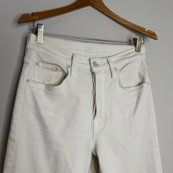 MOTHER Denim Tomcat Ankle White Cream Puffs High Rise Straight Stretch Size 28 - Picture 2 of 13